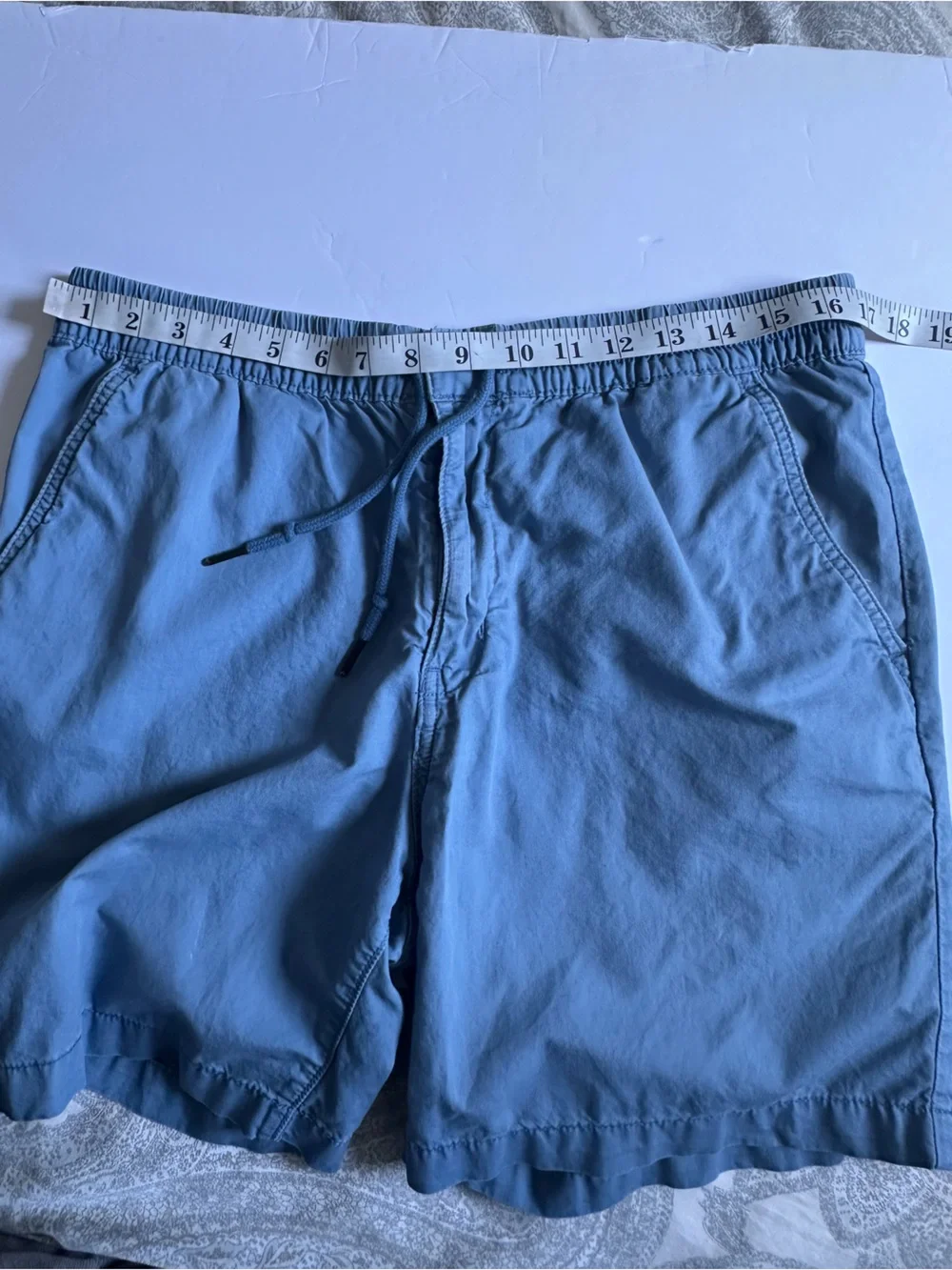 Patagonia Men’s Blue Organic Cotton Hemp Elastic Waist Shorts- Medium